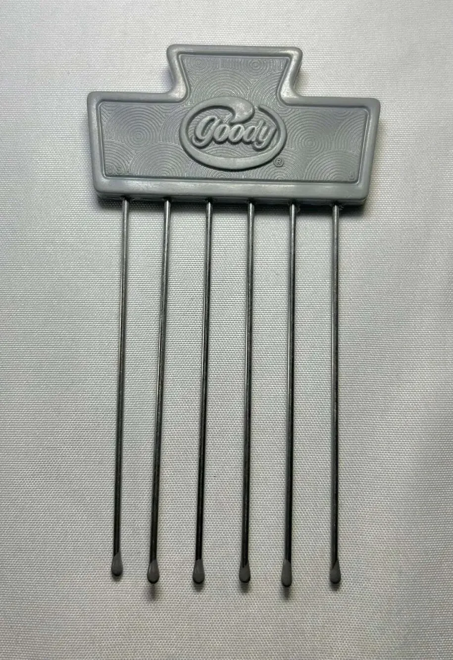 Vintage Goody HAIR LIFT Stainless Steel rubber tip Gray Pick Comfor-Tip 1975